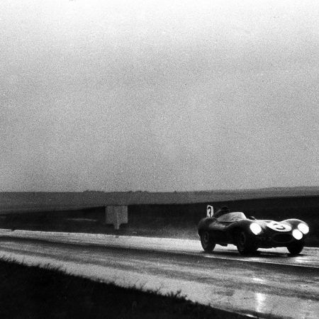 1954 Rheims D-type OKV3 Peter Whitehead leading Gordini JC997